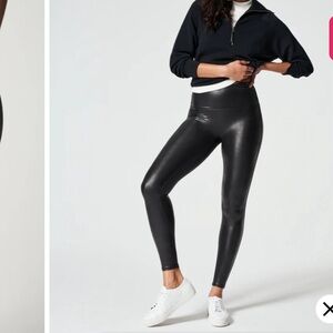 NWT SPANX Faux Leather Leggings - Black - XL